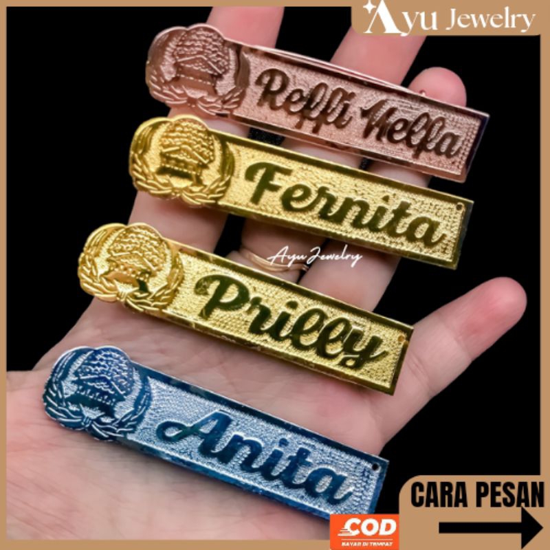 Bros Name Tag PNS ASN Pin Nama Identitas Bros Korpri Custom Bros Hijab Korpri