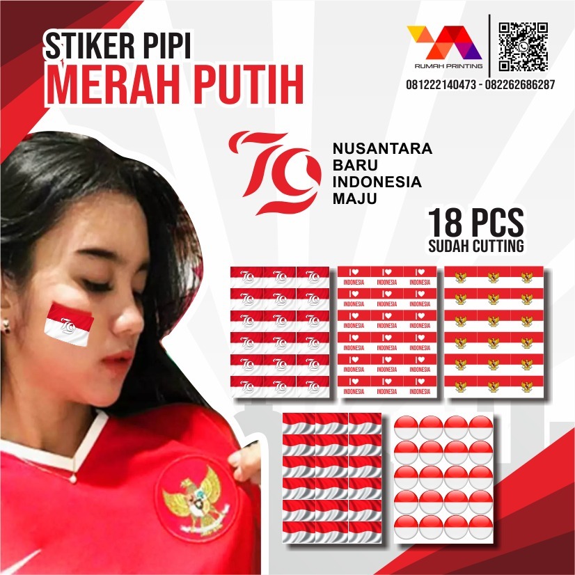 

[MURAH BELI 5 GRATIS 1] Sticker Pipi HUT RI Bendera Merah Putih / Stiker Kemerdekaan Indonesia