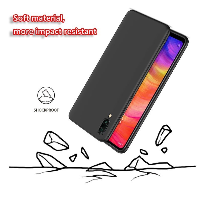 Huawei Y7 Pro 2019 Case Silicone Black Ultra Slim Casing SoftCase Macaron Tpu Black Phone Cover