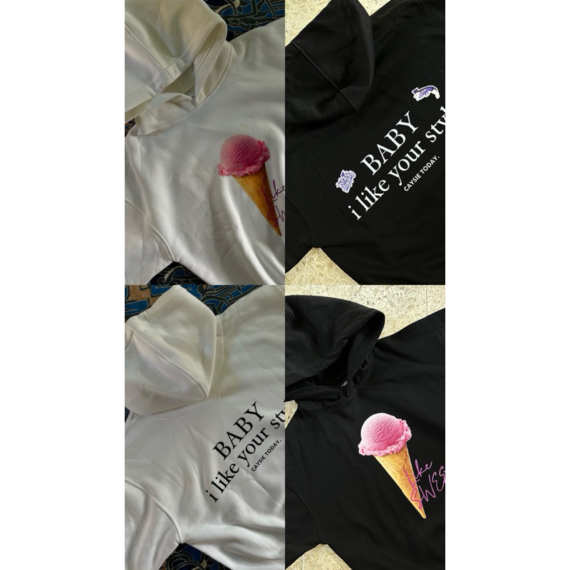 caysie.co hoodie ice cream white v1 / caysie hoodie ice cream black v1 / hoodie caysie baby i like y