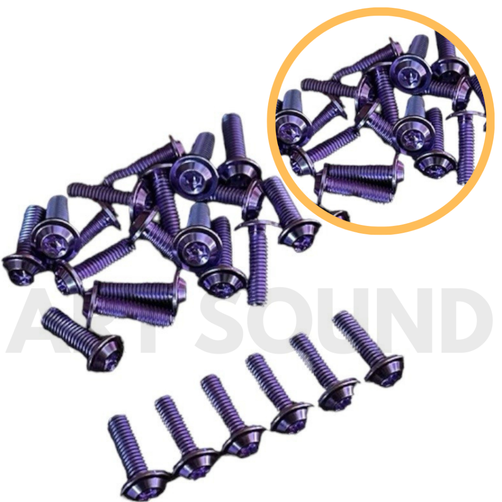 Baut Disc Piringan Cakram Titanium GR5 M8 x 25 Blue Purple Original Quality