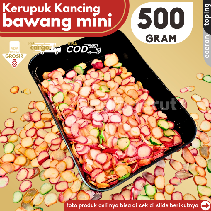 

Kerupuk Bawang Mini 500g Bahan Seblak by GG (Bisa COD/Grosir/Kargo)