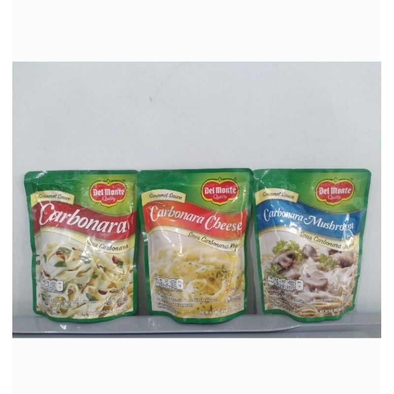 

Del Monte Saus Carbonara / Saos Pasta Spaghetti Keju Carbonara / Saus Carbonara Jamur ( Mushroom ) | Berat Bersih 180gr