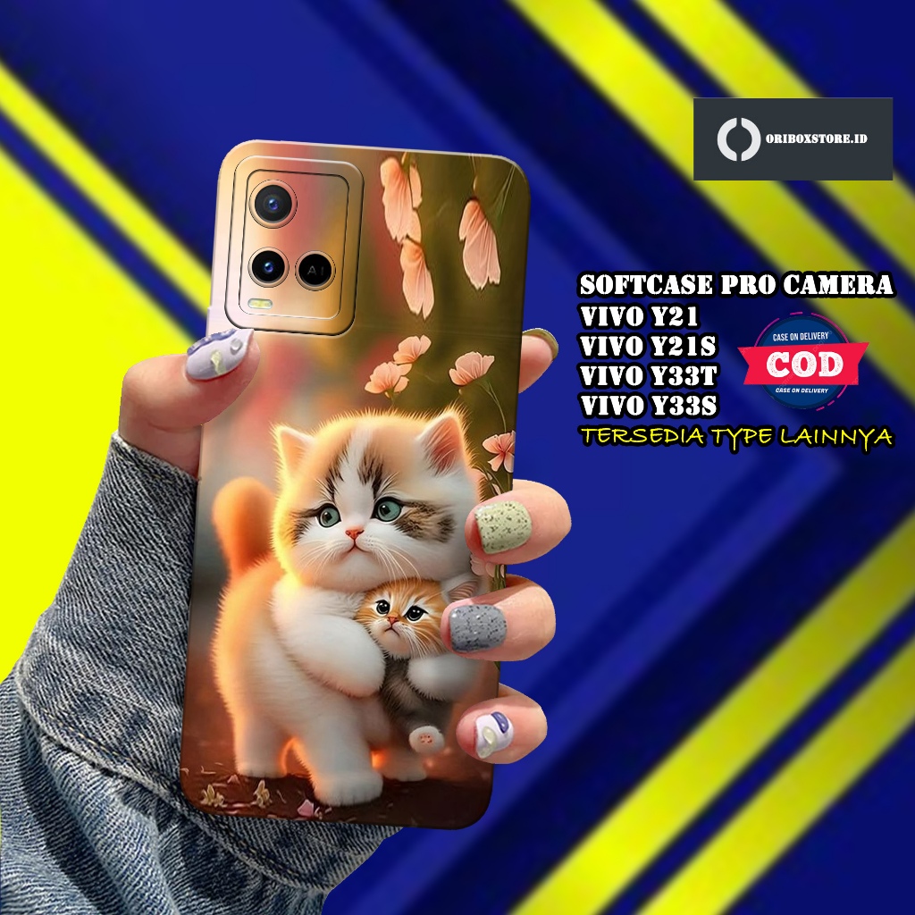 Case Hp VIVO Y21 /  Y21S / Y33S  / Y33T Terbaru - Motif Case Kucing - kesing VIVO Y21 /  Y21S / Y33S