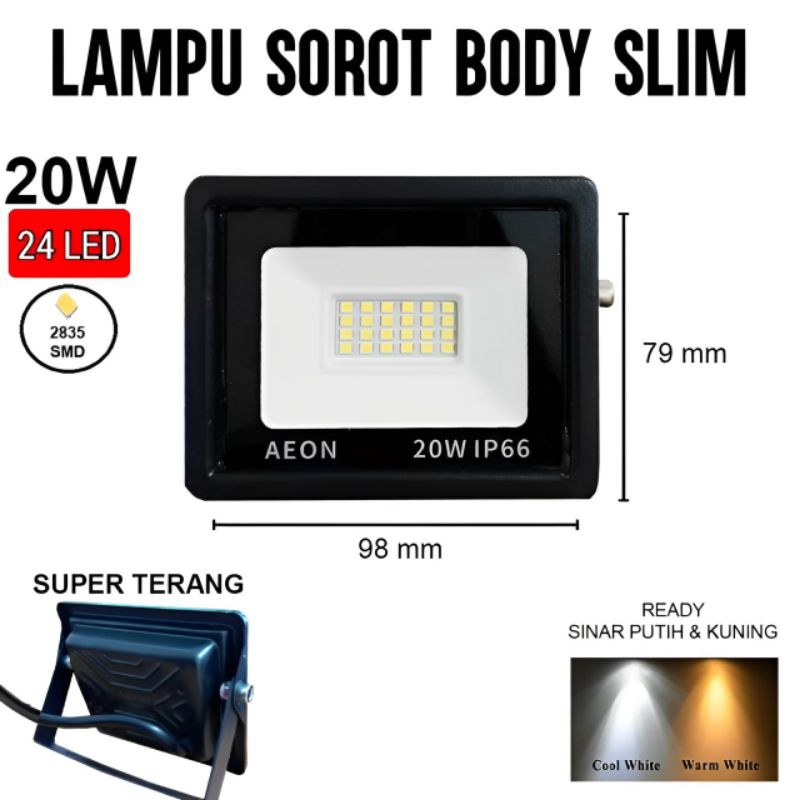 LAMPU SOROT 20 WATT LED SMD cahaya putih
