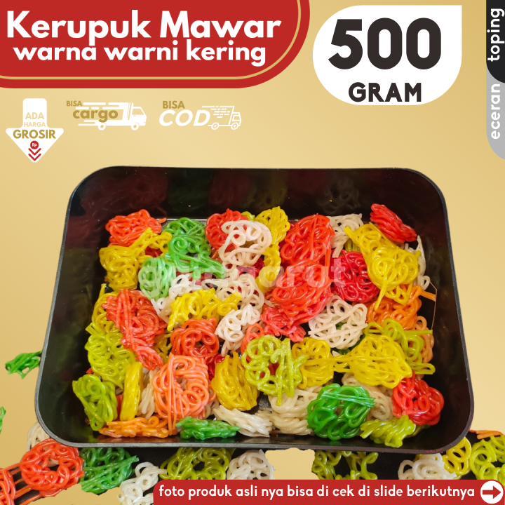

Kerupuk Mawar isi 500g Bahan Seblak by GG (Bisa COD/Grosir/Kargo)