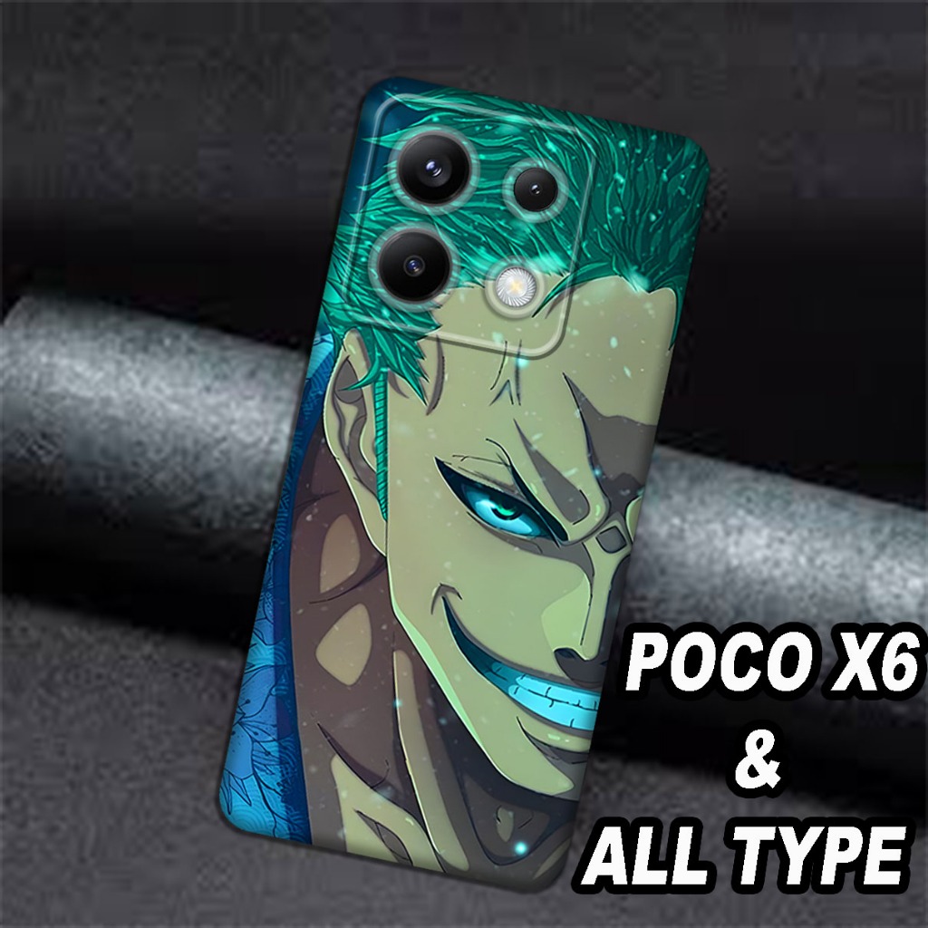 (GC3) Softcase karet Hp POCO X6 Terbaru 2024 / Case One Piece Zoro / Case POCO X6 Silikon Tpu Pro Ca