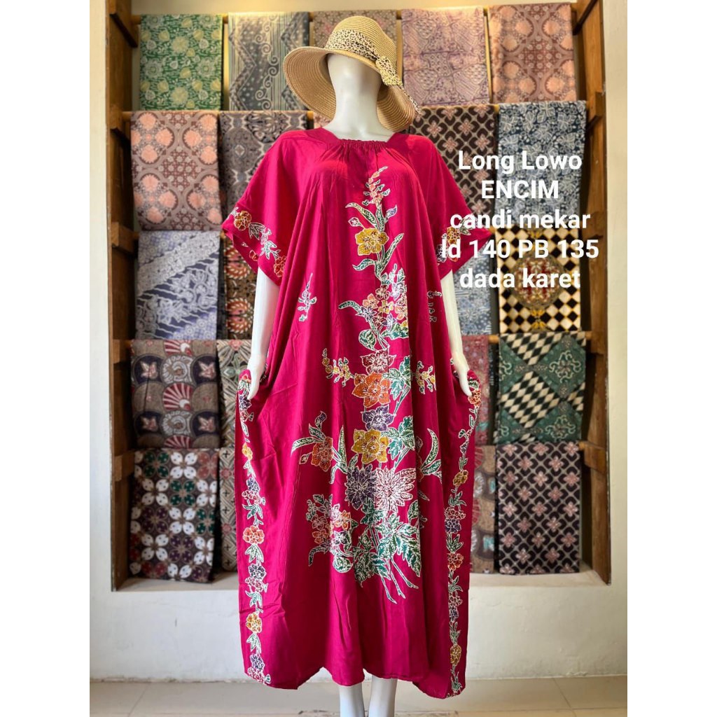 Longdress Lowo Encim Bunga Batik Cap Kombinasi Batik Tulis Premium