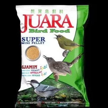 JUARA Mini Pelet Pakan Burung pleci, ciblek, prenjak, tledekan, mengandung nutrisi lengkap