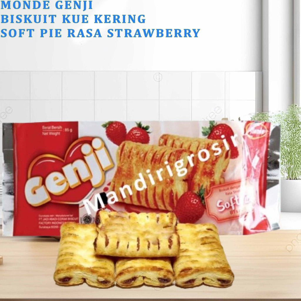 

Biskuit Kue Kering * Monde Genji * Soft Pie Rasa Strawberry * 85gr