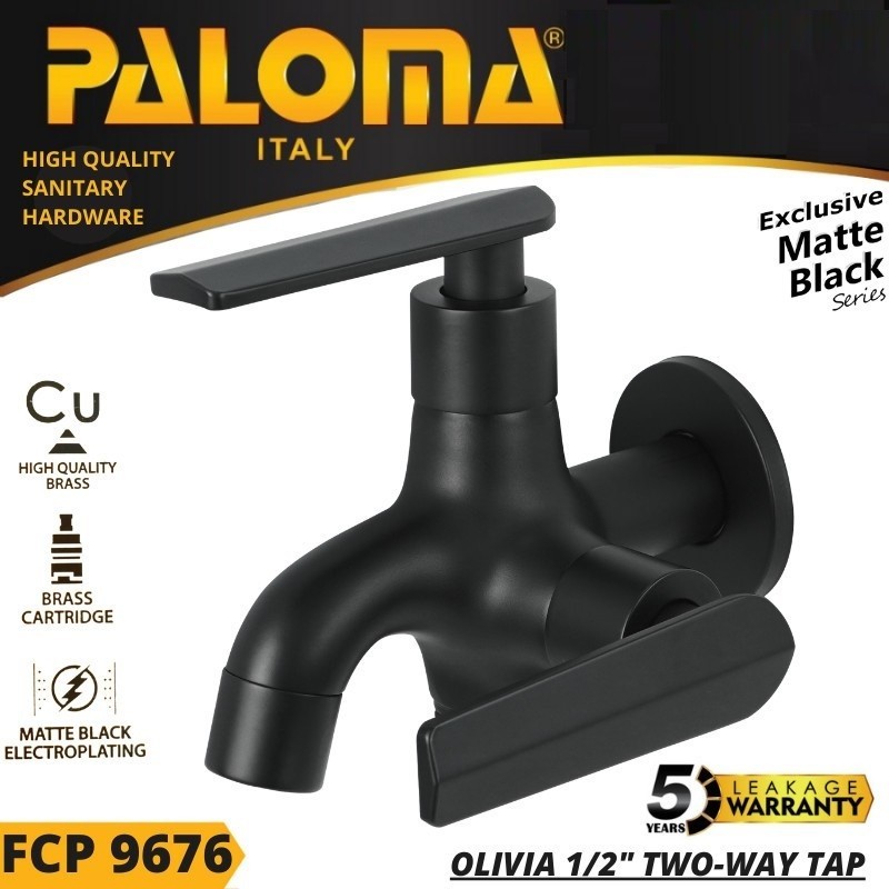 PALOMA FCP 9676 KRAN CABANG KERAN TAP SHOWER DINGIN KAMAR MANDI BLACK