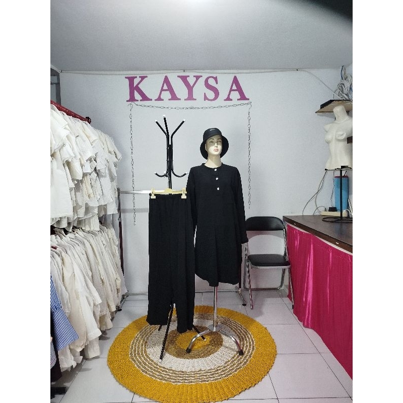 setcel long tunik/ setcel long tunik bahan knit/ setcel long tunik wanita