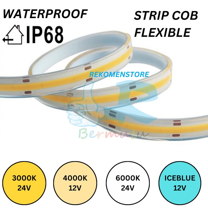 Strip Led Kolam Cob 24V Waterproof 12v Led Strip Pool Underwater 1 meter 3000K 4000K 6000K IP68
