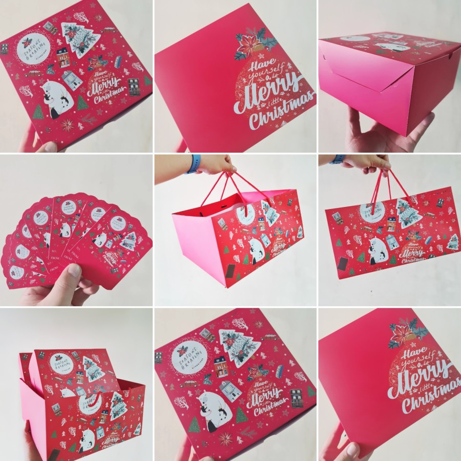 

10pcs Paket Hemat Natal V Dus uk. 22x22x10 cm & Paperbag uk. 26x26x14 cm