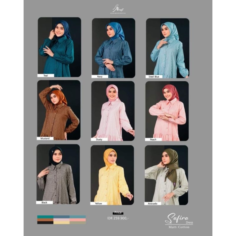 READY‼️Dress Terbaru AR Rafi - Safira Dress - Gamis Kotak² Cotton - ORI By AR Rafi