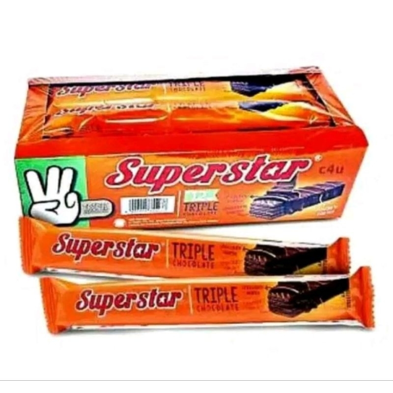 

Superstar | Wafer Superstar | Wafer Cokelat | 1 Box Isi 20 Pcs