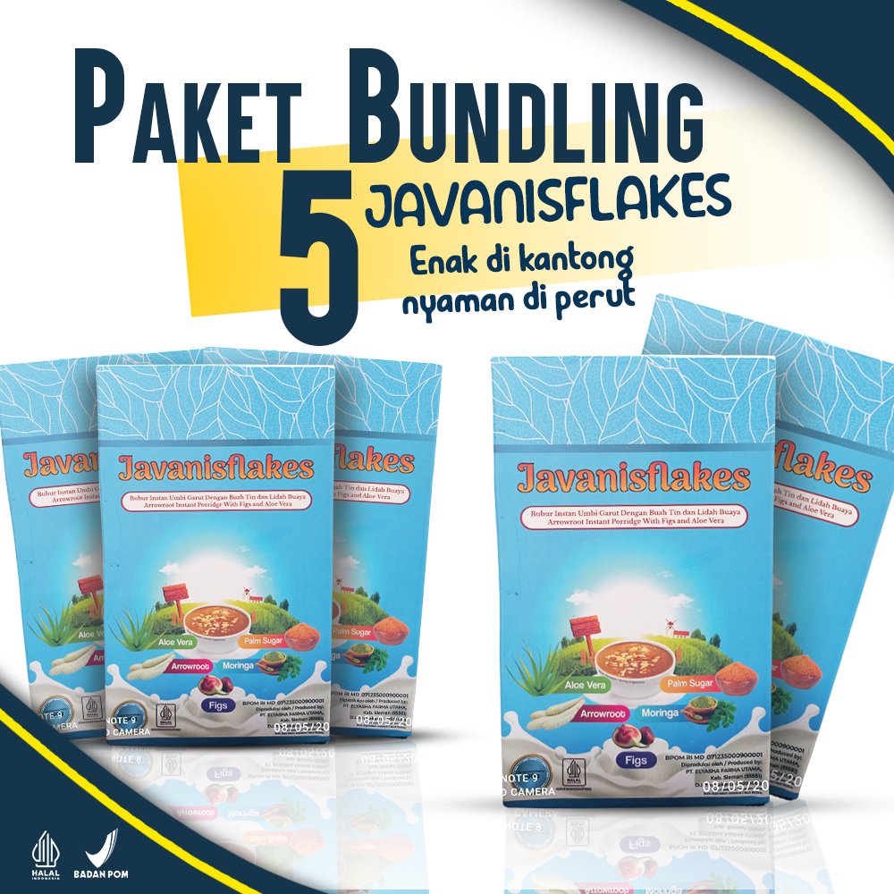 

5 Box Javanisflakes Sreal Umbi Pati Garut Solusi Gerd Asam Lambung Maag BPOM Halal