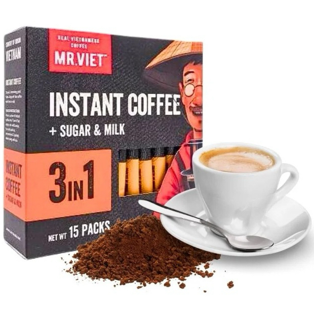 

[BELI 1 GRATIS 1] MR.Viet Instant Coffee (isi 15 Pack) Original 3in1 Kopi Asli Vietnam