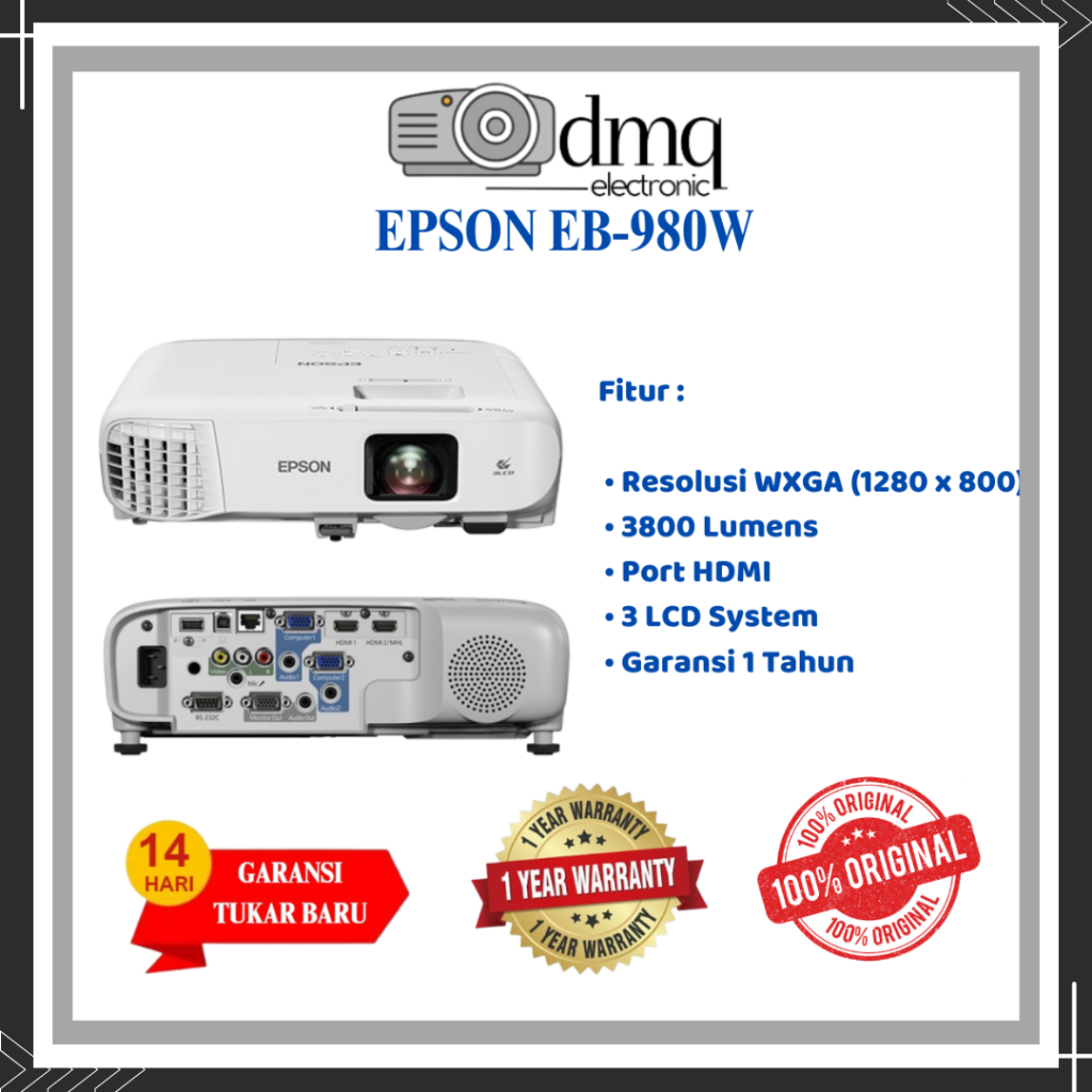 Epson eb 980w / proyektor epson eb 980w WXGA 3800 lumens