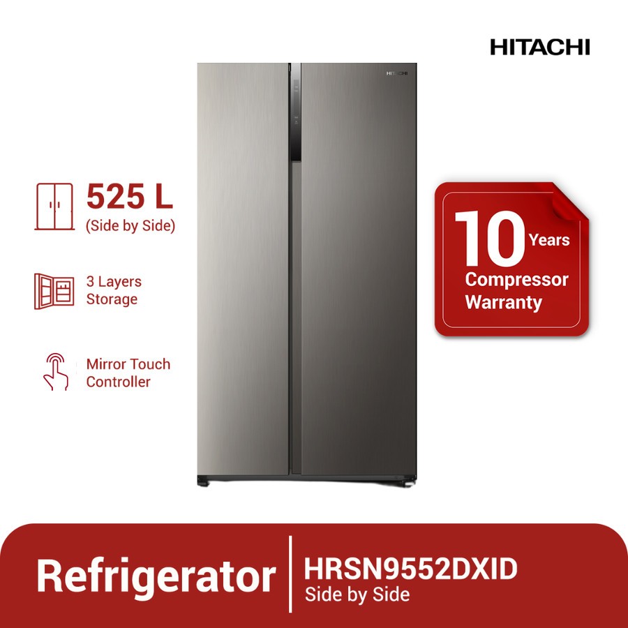 Kulkas Hitachi HRSN9552DXID Side By Side Kapasitas 525L