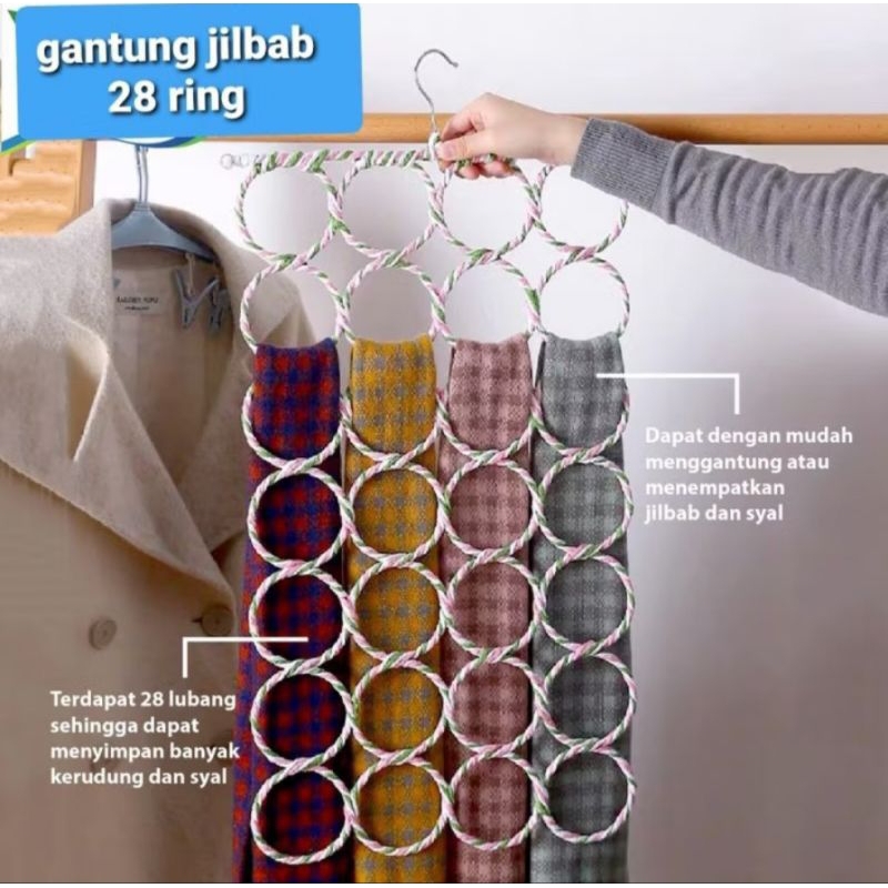 Hanger jilbab bulat besi gantungan jilbab