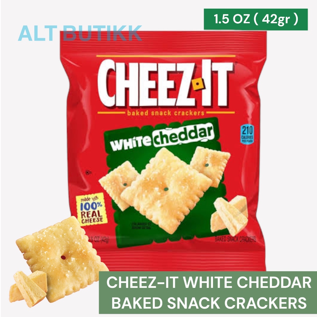 

CHEEZ IT WHITE CHEDDAR 42 GR | 100% REAL CHEESE | BAKED SNACK CRACKERS | CHEEZ-IT - USA