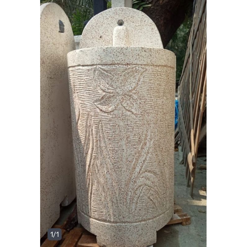 BATU ALAM WASTAFEL TERASSO UKIR PUTIH