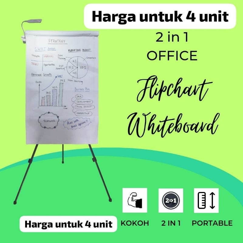 

PAKET PAPAN TULIS SMART OFFICE STANDING FLIPCHART WHITEBOARD PAPAN TULIS BERDIRI DENGAN LAMPU (4PCS)