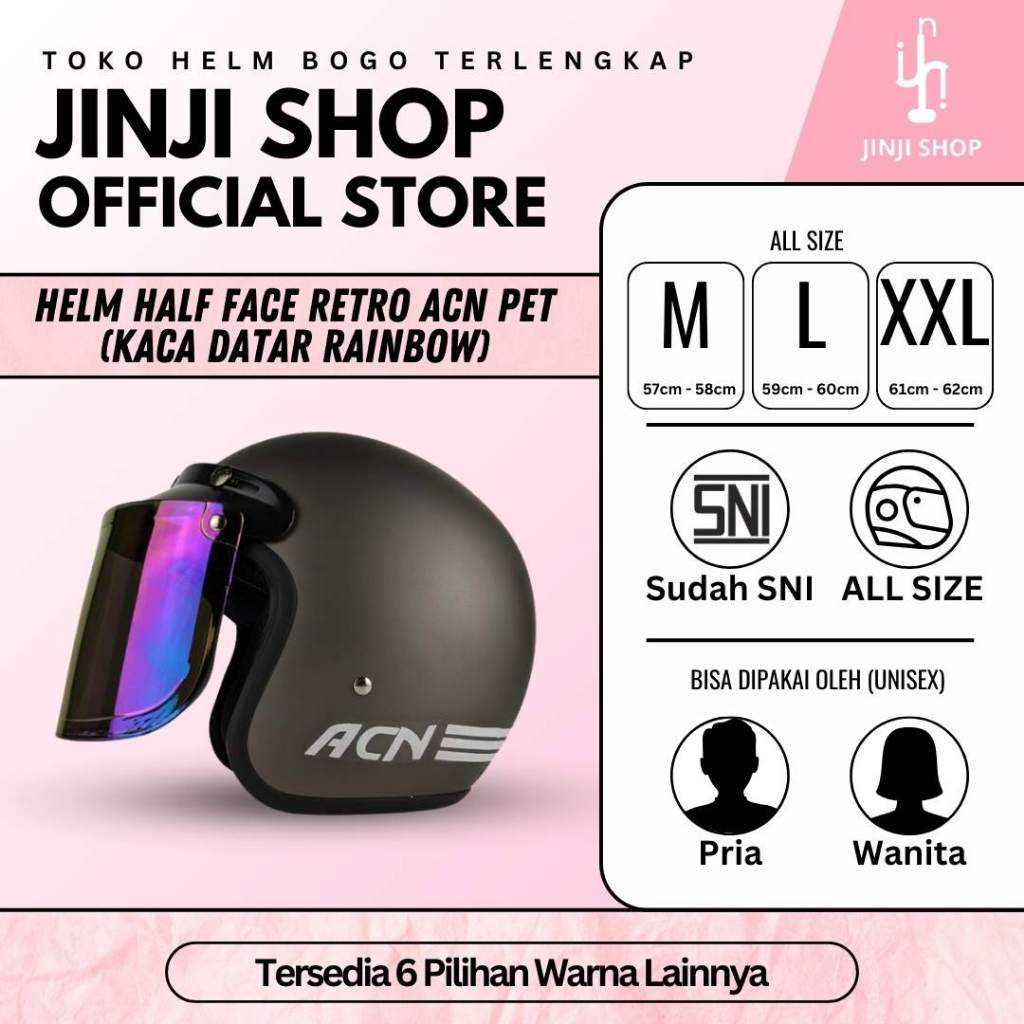 Helm Helem Hlem Bogo Retro Vintage Classic Klasik ACN Premium Rider Riders Remaja Dewasa Unisex Pria