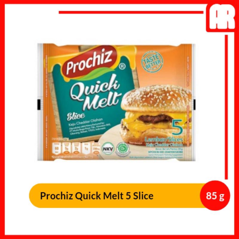 

Prochiz Keju Quick Melt Cheddar 5 Slice 85g - Keju Lembaran| AR Ostore