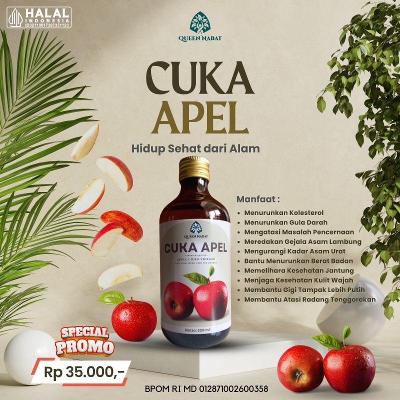 

Cuka apel 320ml cuka apel Queen nabat cuka apel terbaik