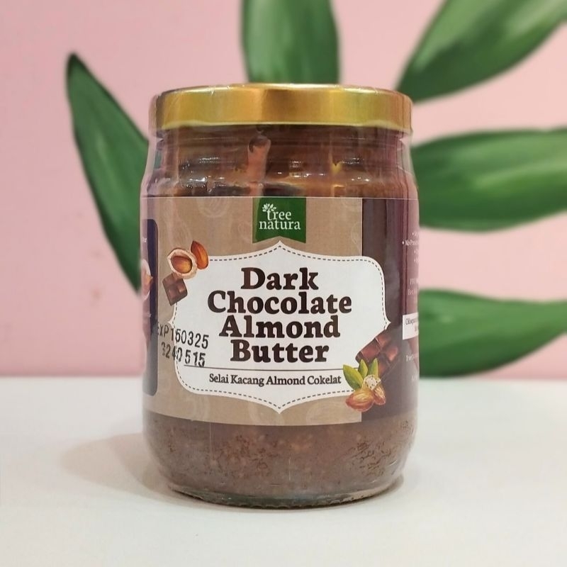 

Tree Natura Almond Butter Dark Chocolate 225 gr (Selai Kacang Almond Cokelat)