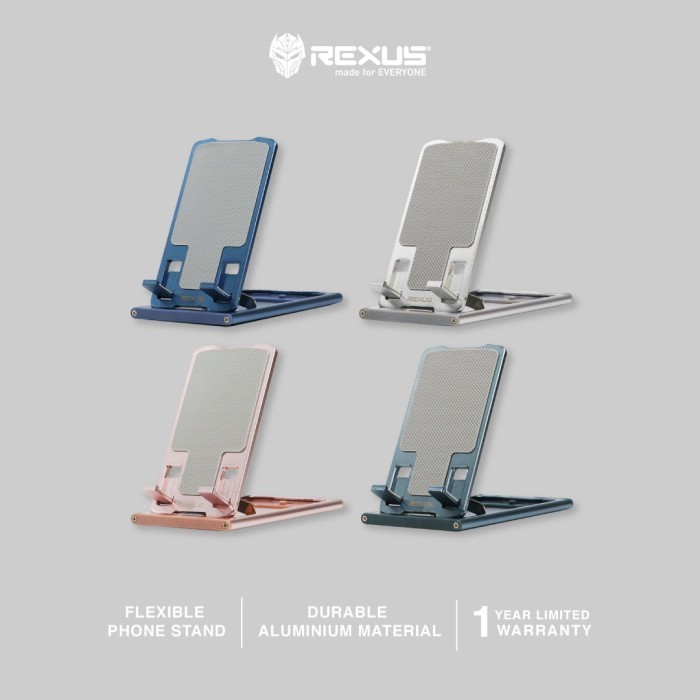 REXUS DECHA Fold FP06 Stand for Tablet/Phone 70derajat Alumunium 7" with Pouch