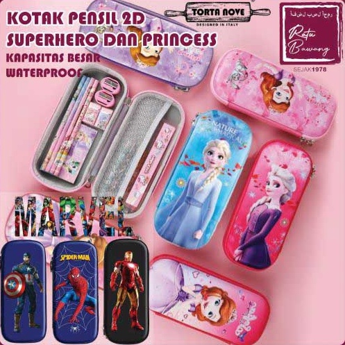 

KODE X14I Kotak pensil anak cowok laki laki anak perempuan Tempat pensil anak SD superhero marvel Disney Princess Elsa Frozen Sofia Captain America Iron Man Spiderman Ultraman Kotak pensil kain kulit Eva Tahan air