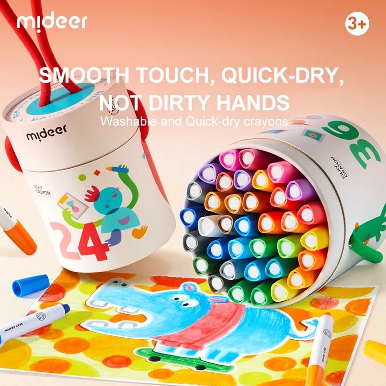 

Mideer Silky Crayon Mainan Anak Mewarnai Drawing Coloring Book Art Krayon Anak yang Mudah Dihapus Colorful Bucket Krayon Mewarnai Anak 24 36 Warna KODE I5L1