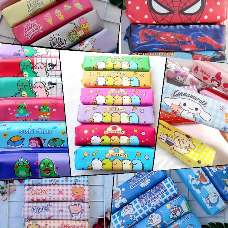 

KODE T2I 12 pcs Tepak pensil motif karacter perlengkapan sekolah alat tulis bisa buat souvenir ulang tahun tepak lontong