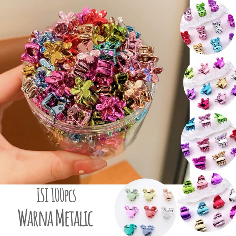 100PCS FREE TABUNG JEPITAN JEPIT RAMBUT KECIL BENTUK BUNGA - AKSESORIS JEPIT RAMBUT ANAK