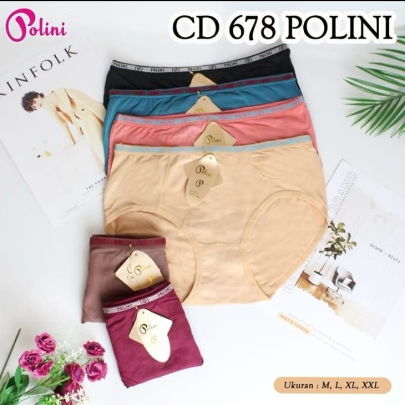 Grosir 12pcs Celana dalam wanita Polini 678 / Celana Polini 678 lusinan / celana wanita polini