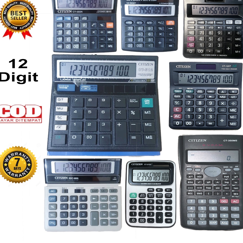 

KODE Q73I Kalkulator Citizen Kalkulator 12 Digit Check Correct Kalkulator Dagang Two Power