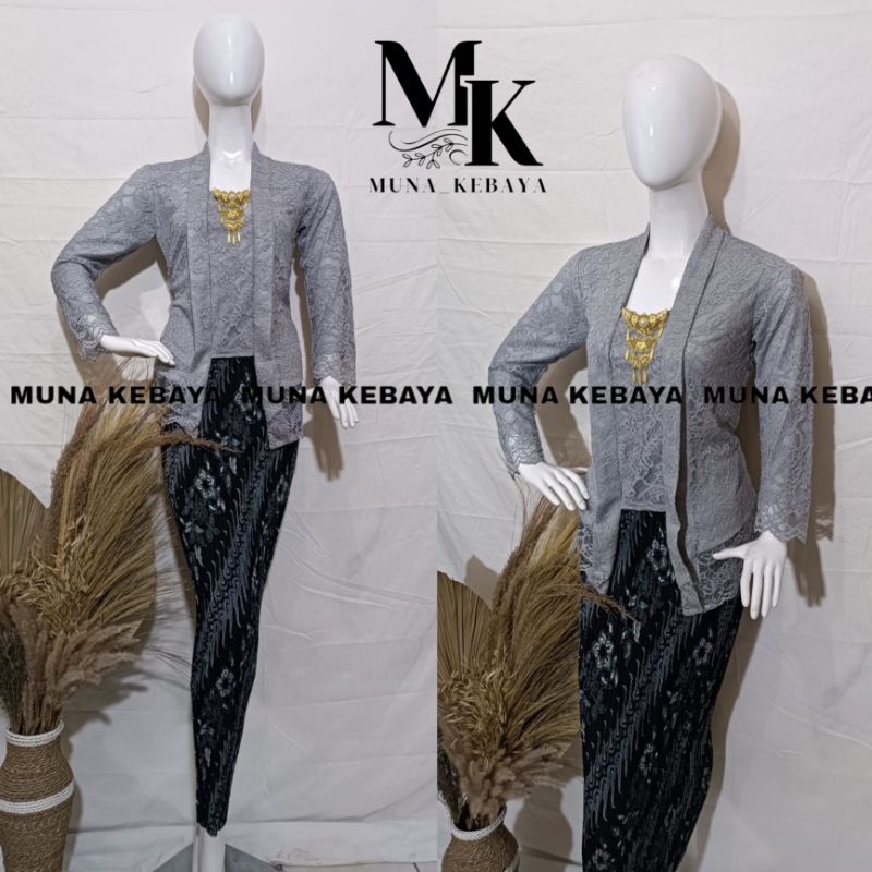 COD...SETELAN KEBAYA BROKAT KUTU BARU LENGAN PANJANG / SET KEBAYA MODERN / BAJU KEBAYA BROKAT MUSLIM