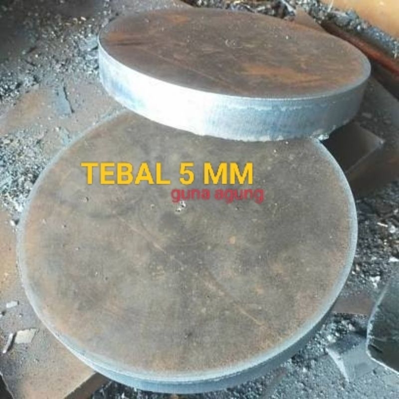 PLAT BESI KAPAL BULAT TEBAL  5 MM DIAMETER 10 - 25 CM