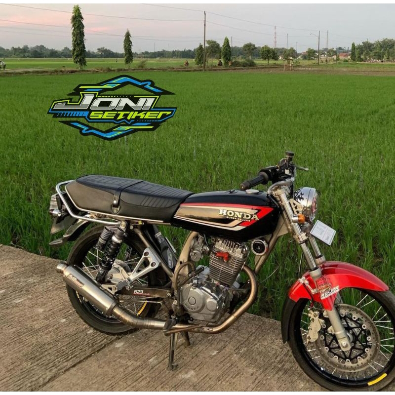 Striping Lis Sticker Standar ORI Honda GL 100 Hitam Merah 1993 Striping GL 100 Sticker GL 100 Emblem