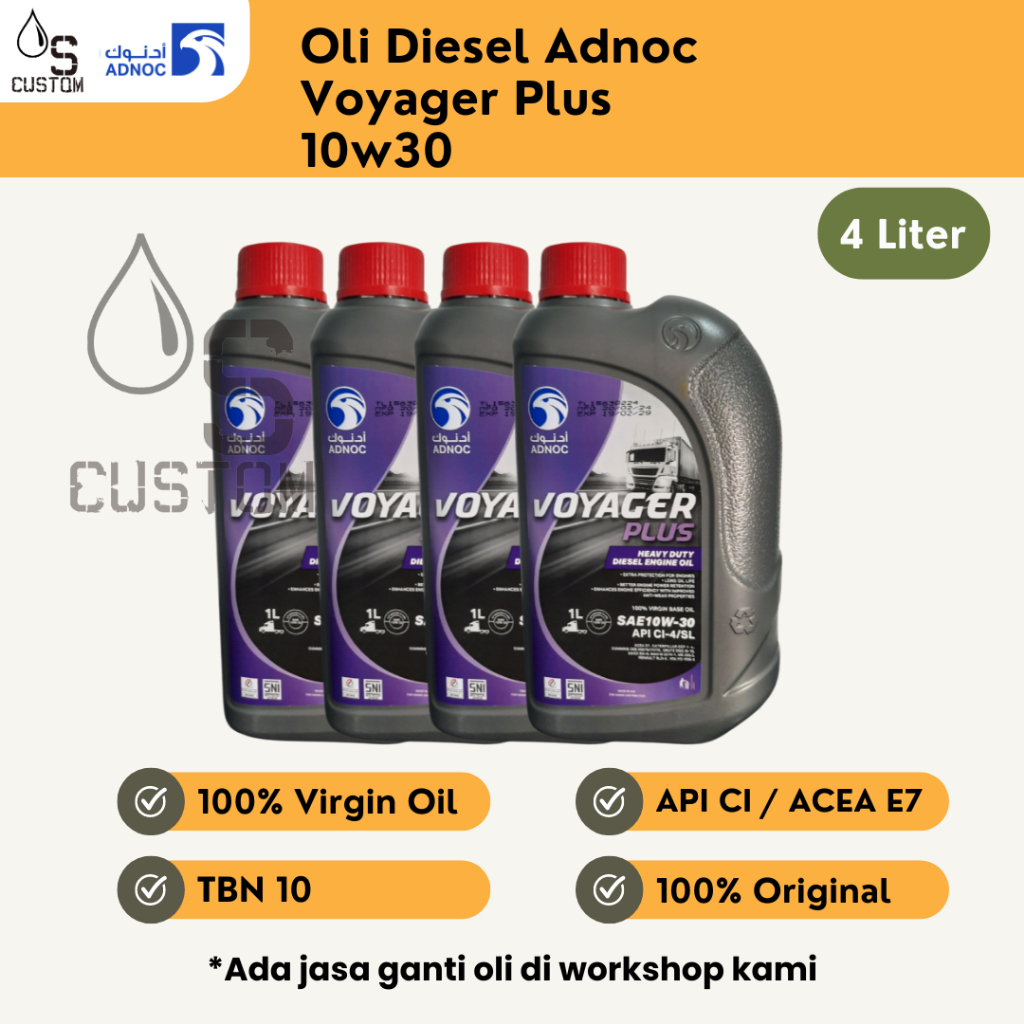 Oli Diesel Adnoc Voyager Plus 10w30 4 Liter
