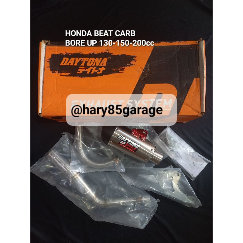 KNALPOT DAYTONA GP TAPER SHORT HONDA BEAT CARB BORE UP 130cc-200cc ORIGINAL