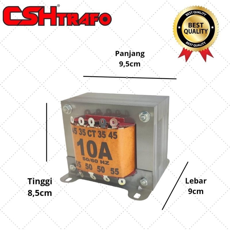 Trafo CSH 10 ampere CT 55  trafo 10A ct 55volt ( kecil)