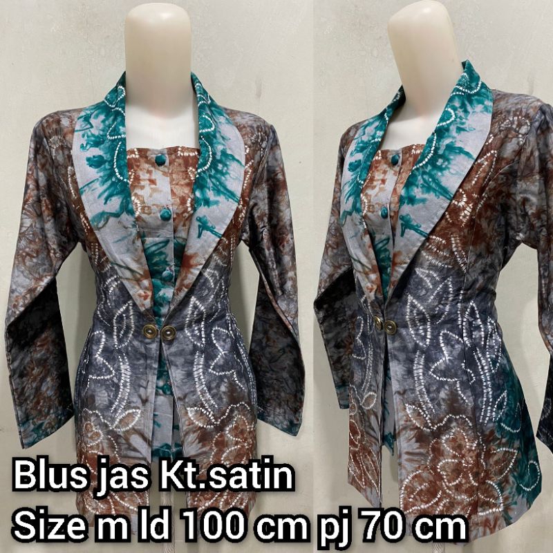 sasirangan wanita blus jas stok M