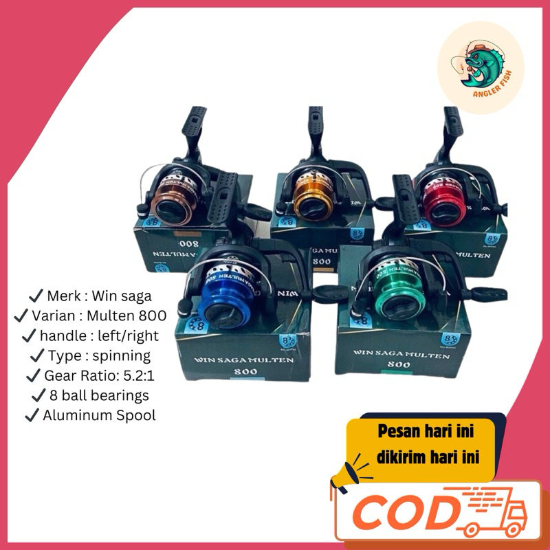 Reel Murah win saga multen 800 (spool aluminium/besi)