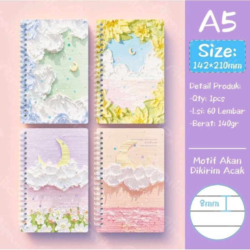 

[Ready] DStore Notebook Aesthetic Buku Diary 60 Lembar Buku Jurnal Buku Catatan Buku Note Stiker Buku Tulis Aesthetic Sekolah