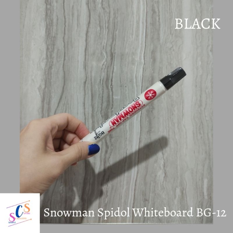 

SNOWMAN SPIDOL WHITEBOARD BLACK / HITAM / BOARD MARKER BG-12 BISA DIHAPUS