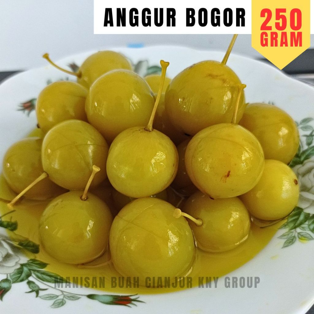 

CANAR ANGGGUR BOGOR KEMASAN 250 GRAM ASINAN BUAH ASINAN PEDAS MANISAN BUAH